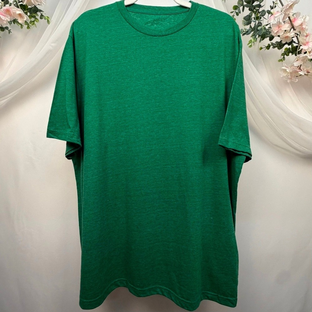 Fanatics Mens Green Heather Tri-Blend Short Sleeve Crewneck T-Shirt Size 2XL